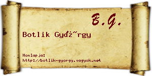 Botlik György névjegykártya