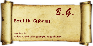 Botlik György névjegykártya